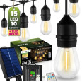 Сонячна гірлянда 15 лампочок 10м, пульт ДУ, зарядка USB, Sollis